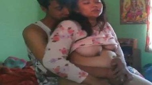 Marital affair between house wife and college student in Indian adult film.
