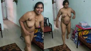 Hot Tamil woman from Chennai undressing in her home
