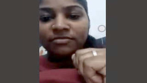 A Tamil girl fingering on a video call.