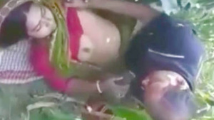 A middle-aged man has non-consensual sex with a village woman using a cane and the woman's father in law watches.