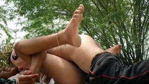 Beautiful Indian woman has rough anal sex outside and cries.