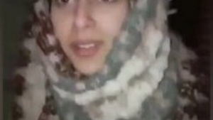 Young Middle Eastern girl in a hijab gets sexually satisfied