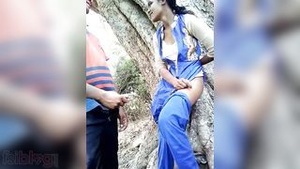Outdoor experience of a young Indian woman in student attire.