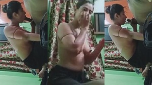 Young Indian girl giving blow job to her cousin