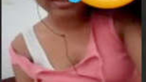 Pretty Lankan girl performing during a video call