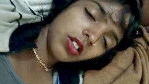 A beautiful Indian girl has her vagina stroked by her lover.