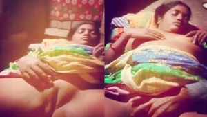 A chubby house wife enjoys pussy rubbing and amateur XXX video making.