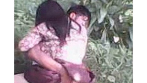 Pretty student having sex outside