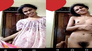 Hot nude video call from village girl showing her hairy pussy