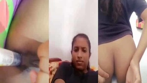 Single of an adorable teen’s anal play with a dildo.