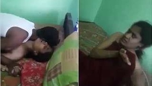 A hot Indian wife caught in the act with her lover by the village people.