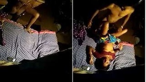 Hot bhabi in action in her village home while her husband is away.