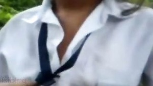 Beautiful woman enjoys outdoor sex with her partner in Str.