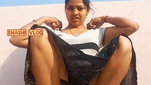 Morning oil trolling with big breasted girl in a village vlog