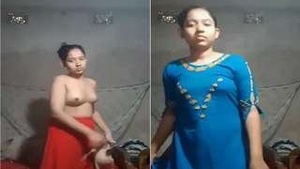Bengali teen gets a G.F. and gives blow job.