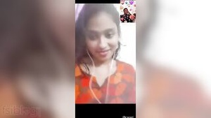 Bangladeshi XXX girl showing her big melons and puffy nipples during a video call