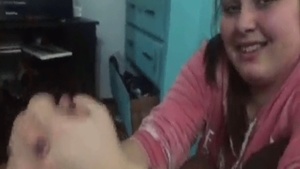 Chubby college girl masturbates to her teacher’s videos.
