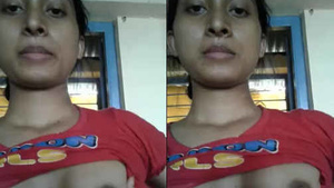 Beautiful Indian girl shows her body and stimulates herself.
