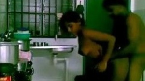 Intense kitchen sex with a sexy couple