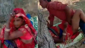 Villainous aunt caught while planting rice in a more private part of the field
