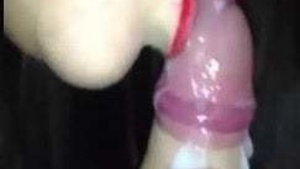 Married Indian woman with red lips gives rough blow job and swallows cum