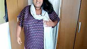 BBW Indian adult stripping for charity in UK