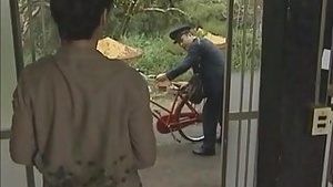 Bigger MILF breasts thanks to Japanese postman.