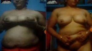 Hot solo破cation of a busty MILF with a video call