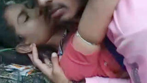 A pair of lovers from the village having sex in a jungle.