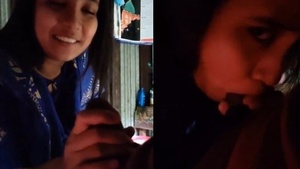 A beautiful Bengali girl from Bangladesh gives her brother a blow job