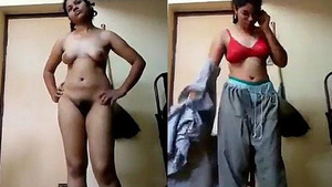College boyfriend gets to watch Desi girl strip.