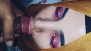 Sexy hijabi girl enjoys giving oral to a black man