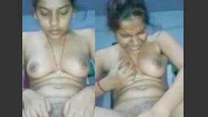Indian chick shows her tits and fingeres her pussy
