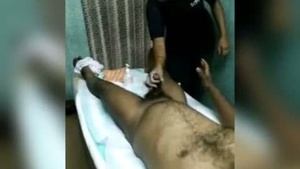 Amateur massage therapist gives a happy ending to her client