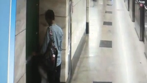 A young couple’s passionate oral sex in a subway station