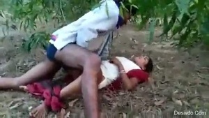 Outdoor sex pleasure of a college girl with her friend in missionary position