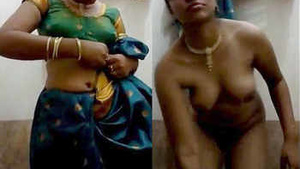 Pretty Tamil woman undresses for money and exposes her breasts and vagina.