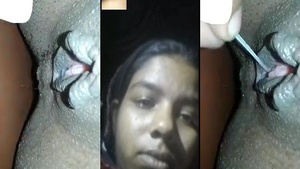 Horny Bengali girl takes selfies while she pleasure herself.