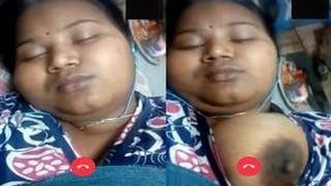 Big Boobs Indian Wife showing her milk to her lover on webcam