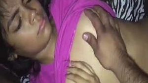Beautiful boob revealing scene with a shy beauty giving a blow job to her cousin.