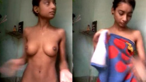 Hot bathing scene with an Indian adult film starlet.