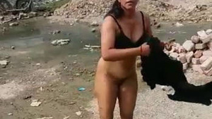 Desi shemale strips and gets into some hardcore action.
