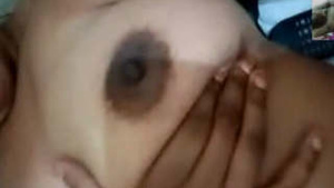 Married woman masturbates while on a video call with her husband to get satisfaction from a big dick.