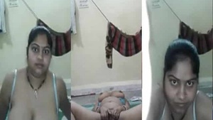 Bhabhi's big boobs and fingers, solo play on camera
