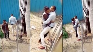 Desi MMS video shows Indian lovers kissing outdoors