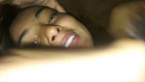 Beautiful girl giving blow job to her lover in porn video.