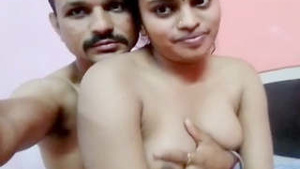 Young beautiful woman with soft breasts gets hair pull by Her lover.
