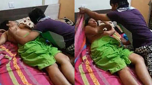 Boob grabbing with a hot Indian bhabi during a threesome with a slutty desi couple.