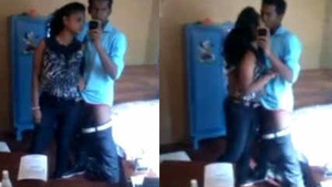 Young Indian man’s girlfriend giving him a blow job