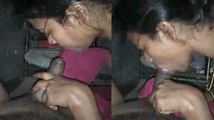 A young Tamil woman removes her shirt to pleasure a man’s genitals